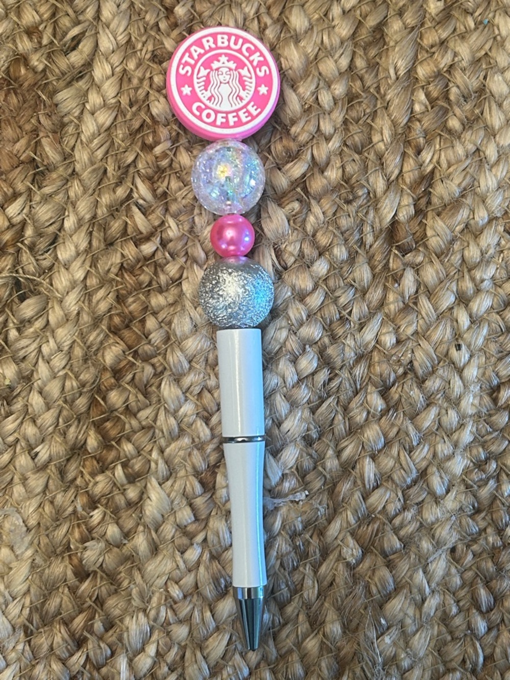 Starbucks Pink Beaded Retractable Pen